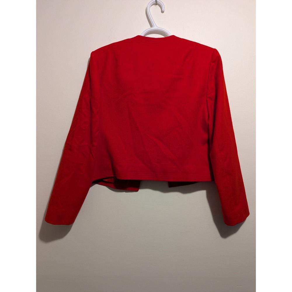 Vintage Pendleton Red 100% Wool Open Cropped Jacket Blazer Size XS Petite USA - Picture 3 of 8